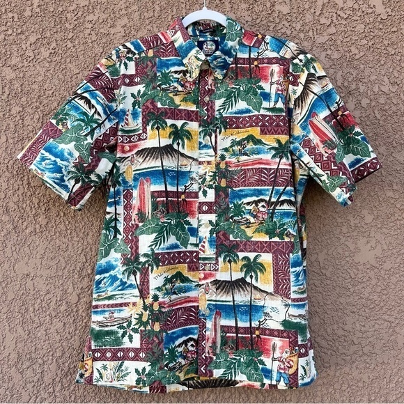 Reyn Spooner Mele Kalikimaka‎ Christmas Aloha Hawaiian Casual Button Shirt Large - Picture 1 of 14